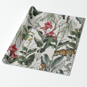 Papel De Presente Ilustração Botânica Desenhada à Mão Ininterrupta