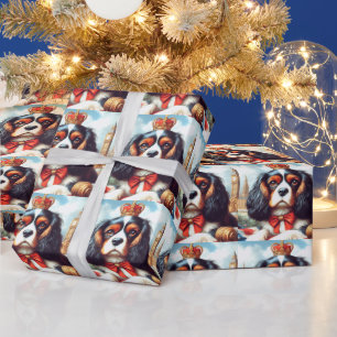 Papel De Presente Ilustração Cavalier King Charles Spaniel