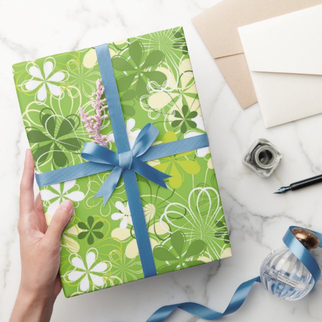 Papel De Presente Ilustração Colorida Natureza Padrão Floral (Presentear)