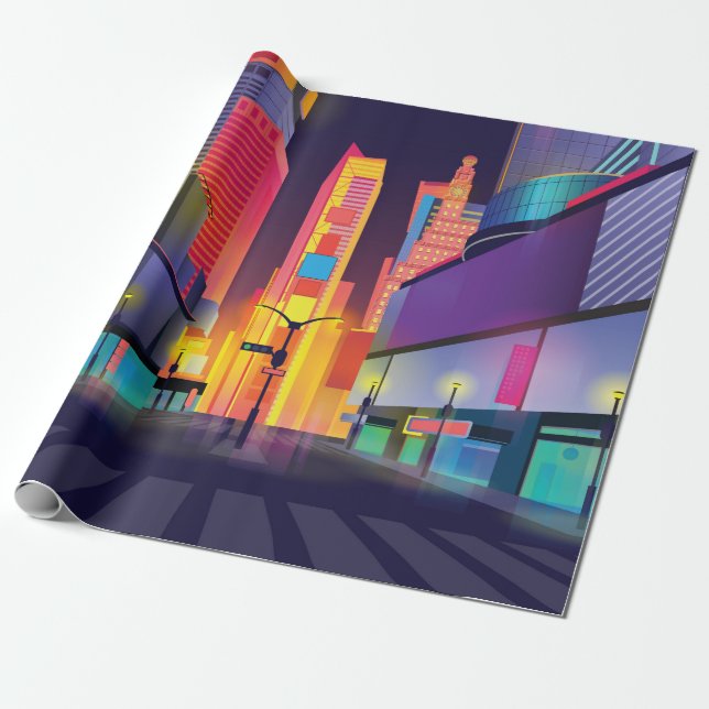 Papel De Presente ilustração da Times Square, Nova York (Desenrolado)