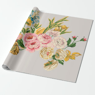 Papel De Presente Ilustração de aquarela das Flores Digitais. Manual