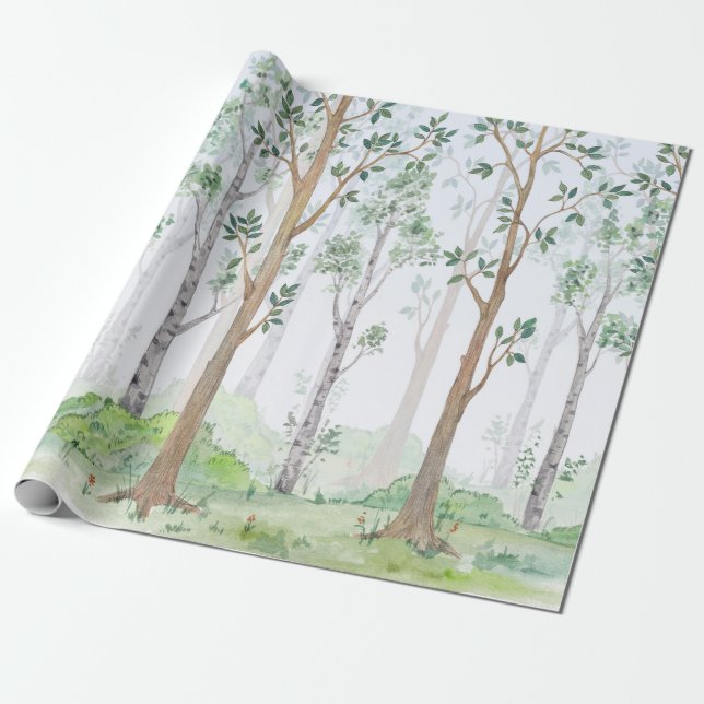 Papel De Presente Ilustração de aquarela — Floresta de fada. i Crian (Desenrolado)
