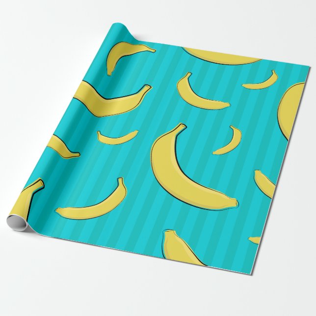 Papel De Presente Ilustração de Banana (Desenrolado)