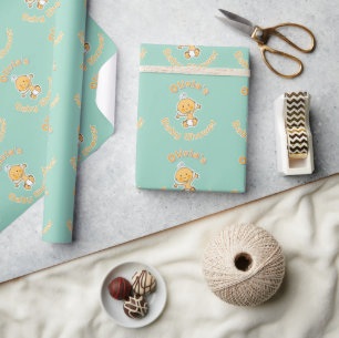 Papel De Presente Ilustração de Bebê Fofo Chá de Bebê Personalizado