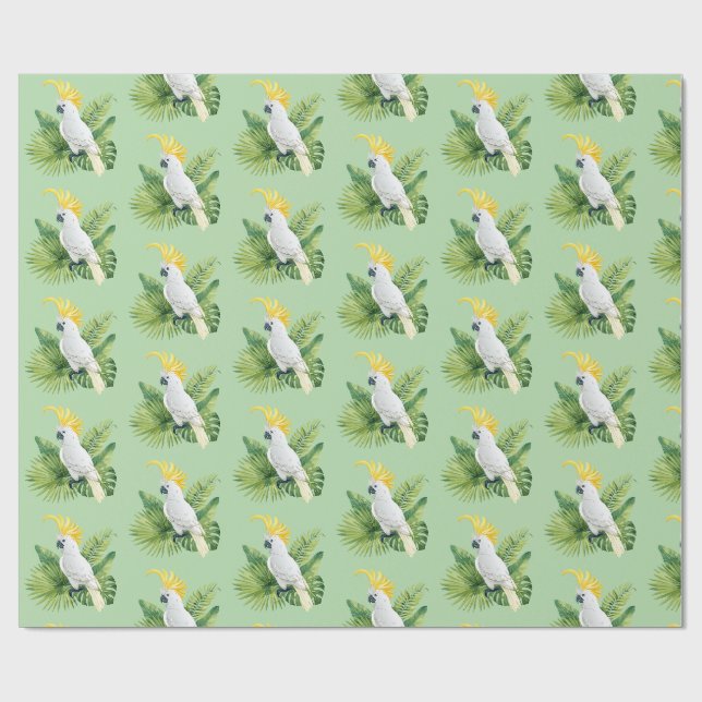 Papel De Presente Ilustração de cacatua papagaio (Aberto)