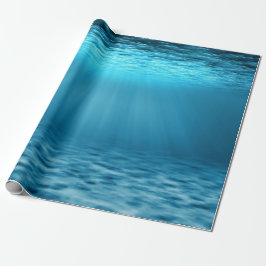 Papel De Presente Ilustração de cena submarina Oceano Azul