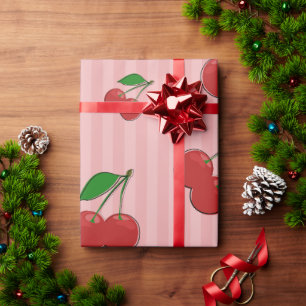 Papel De Presente Ilustração de Cerejas