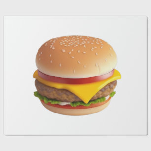 Papel De Presente Ilustração de Cheeseburger Bonito