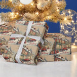 Papel De Presente Ilustração de Cidade de Vintage no Felry Christmas<br><div class="desc">ilustração de natais vintages</div>
