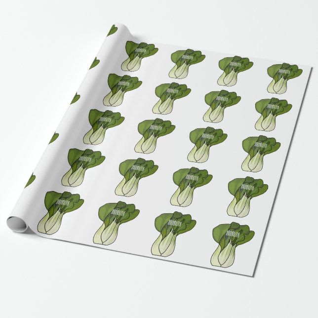 Papel De Presente Ilustração de desenho animado Bok choy (Desenrolado)