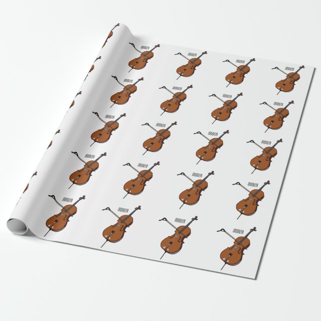 Papel De Presente Ilustração de desenho animado Cello (Desenrolado)