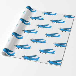 Papel De Presente Ilustração de desenho animado de aeronaves de asa