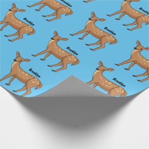Papel De Presente Ilustração de desenho animado de cervo pintado