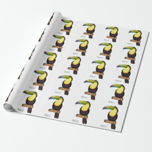 Papel De Presente Ilustração de desenho animado de pássaros tucanos