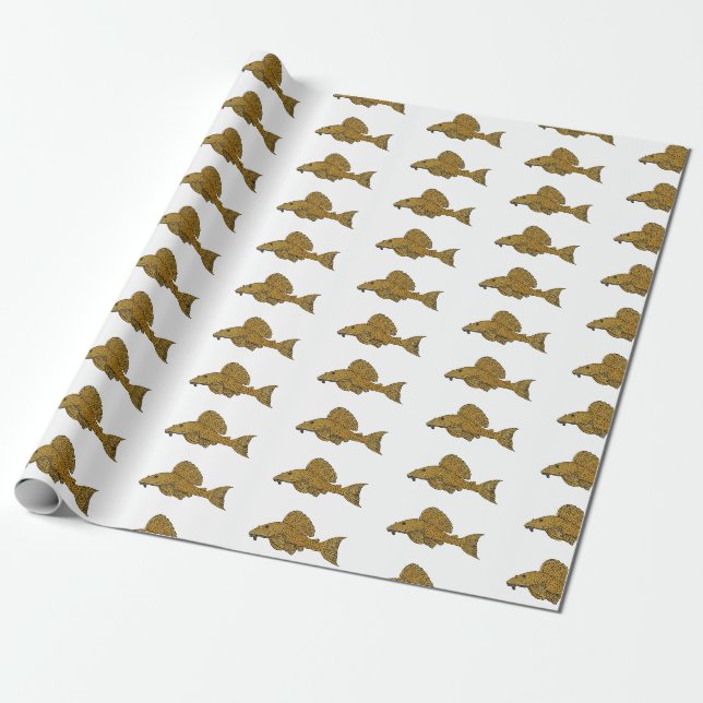 Papel De Presente Ilustração de desenho animado de peixe-palco (Desenrolado)