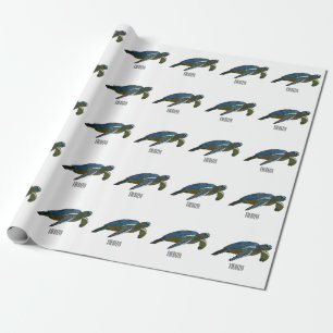 Papel De Presente Ilustração de desenho animado de tartaruga marinha