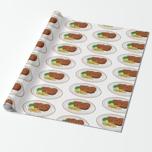 Papel De Presente Ilustração de desenho em bife
