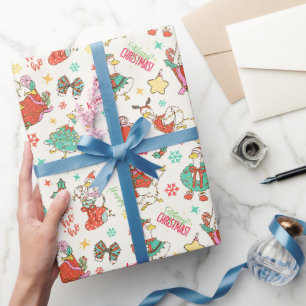 Papel De Presente Ilustração de Ganso de Natal Fofo em Marfim