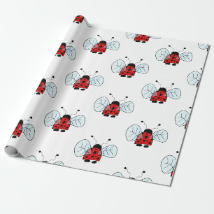 Papel De Presente Ilustração de Joaninha Fofa