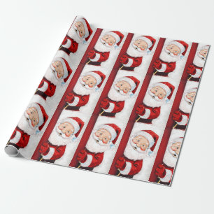Papel De Presente Ilustração de Jolly Santa Claus