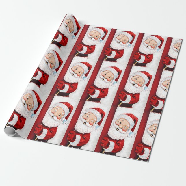 Papel De Presente Ilustração de Jolly Santa Claus (Desenrolado)