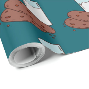 Papel De Presente Ilustração de leite e biscoito