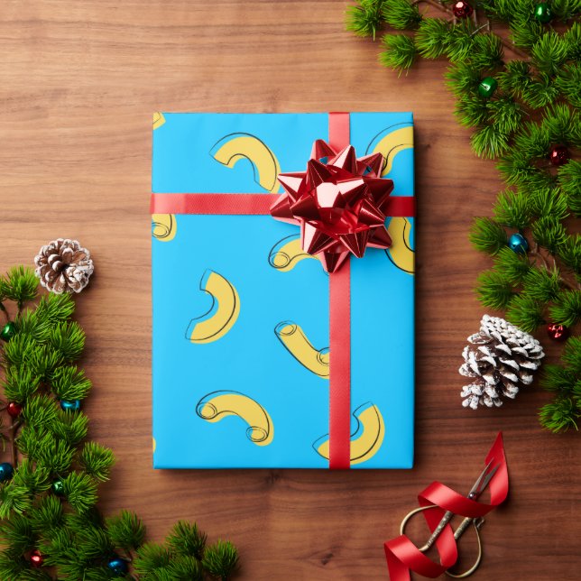 Papel De Presente Ilustração de Macarrão com Queijo (Presente de Natal)
