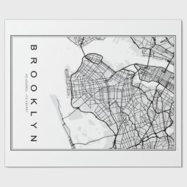 Papel De Presente Ilustração de Mapa do Brooklyn