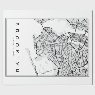 Papel De Presente Ilustração de Mapa do Brooklyn