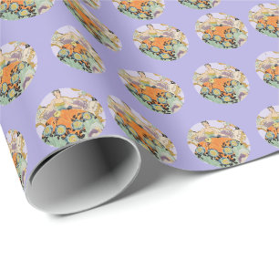 Papel De Presente Ilustração de Moda Art Déco Vintage Elegante