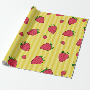 Papel De Presente Ilustração de Morangos