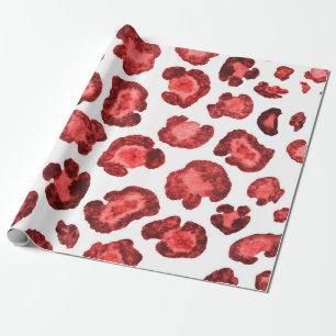 Papel De Presente Ilustração de padrão de aquarela com pele-leopardo