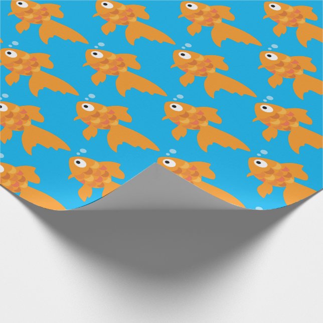 Papel De Presente Ilustração de Peixe Dourada Amigável (Ponta)