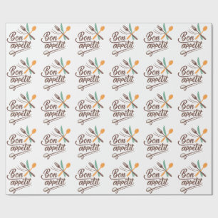 Papel De Presente Ilustração de talheres de decoração Bon Appétit Ki