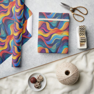 Papel De Presente Ilustração de Tapeçaria de Abstrato 2D vibrante
