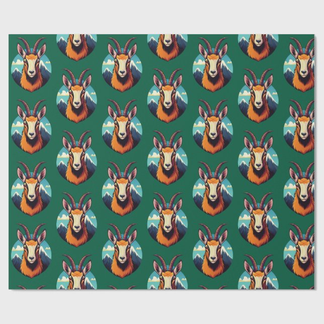 Papel De Presente Ilustração de uma cabeça de camurça (Aberto)