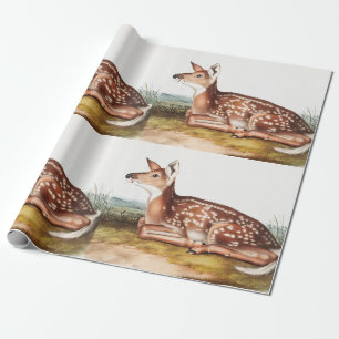 Papel De Presente Ilustração de Veado Americano (Cervus Virginianus)