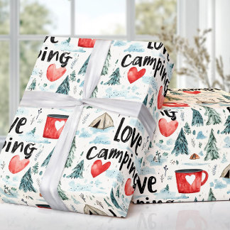 Papel De Presente Ilustração de Viagem de Campos de Amor com Aquarel