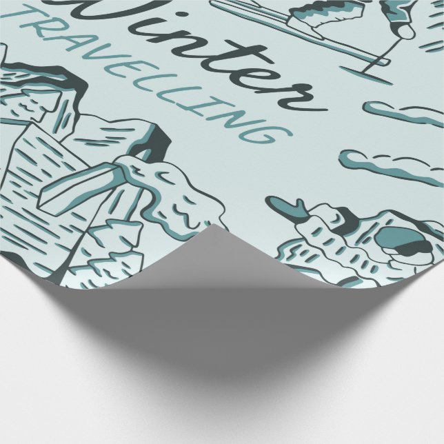 Papel De Presente Ilustração de Viagem de inverno (Ponta)