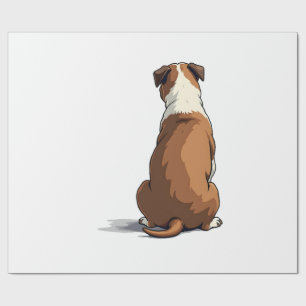 Papel De Presente Ilustração de Vista Posterior do Bulldog Vintage A