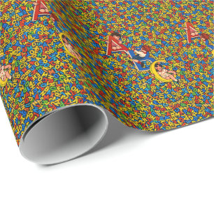 Papel De Presente Ilustração do Alfabeto Infantil Vintage ABC