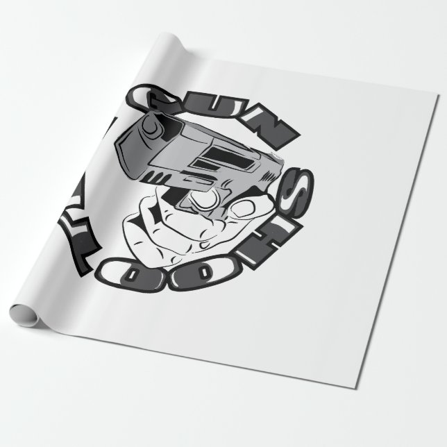 Papel De Presente Ilustração do atirador de arma (Desenrolado)