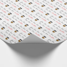 Papel De Presente Ilustração do Café de Natal Fa la la Latte
