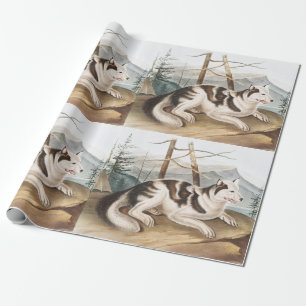 Papel De Presente Ilustração do Cão Índio lebre (Canis familiari