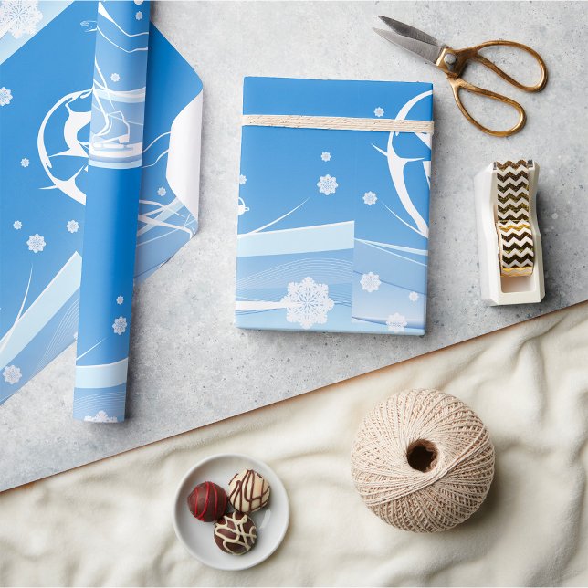 Papel De Presente Ilustração do Esporte de Patinação de Gelo da Mulh (Criador carregado)