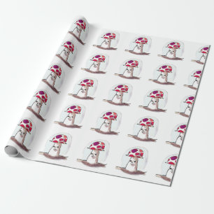 Papel De Presente ilustração do estilo cartoon de cogumelo doce