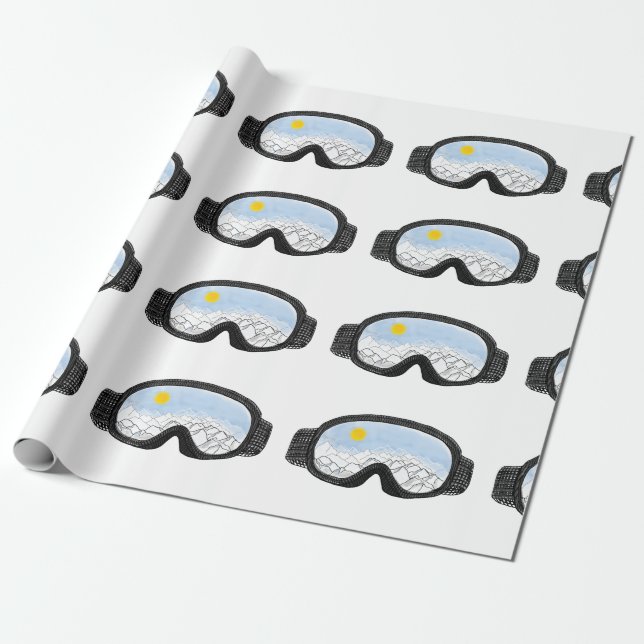 Papel De Presente Ilustração do Modo Montanha Ski Goggles (Desenrolado)