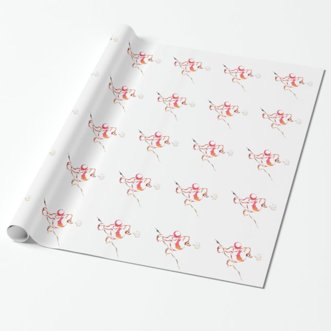 Papel De Presente Ilustração do padrão do Poodle personalizável  (Desenrolado)