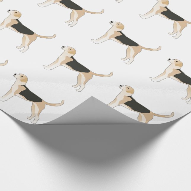 Papel De Presente Ilustração Inglesa de Criação de Cachorro Foxhound (Ponta)