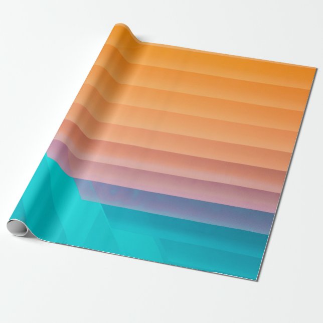 Papel De Presente Ilustração laranja e lacre (Desenrolado)